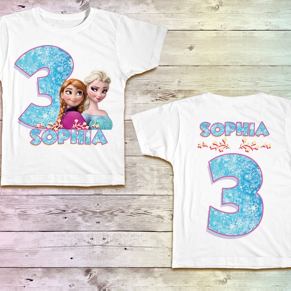 Frozen Birthday Shirt, Princess Birthday shirt, Anna Elsa Party Shirt Tee , Frozen Outfit Theme, Birthday Girl Shirt tshirt, frozen shirt
