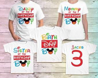 Mickey Birthday Shirt, Mickey Mouse Family Birthday shirt, Disney Birthday Shirts, Mickey Mommy Birthday White tee, Kids Birthday Shirt,