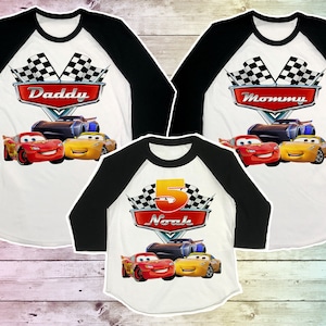 Cars Birthday Shirt, Lightning Mcqueen Family Birthday Tshirt, Cars Matching Shirts, Cars Mommy Birthday Raglan, Cars Daddy Birthday Shirt