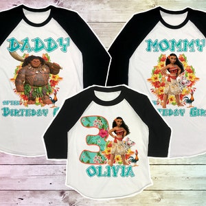 Moana Birthday Shirt, Moana Family Birthday shirt, Moana Matching Birthday Shirts, Moana Ocean Birthday Mommy Raglan Baseball,Hawaiian Shirt