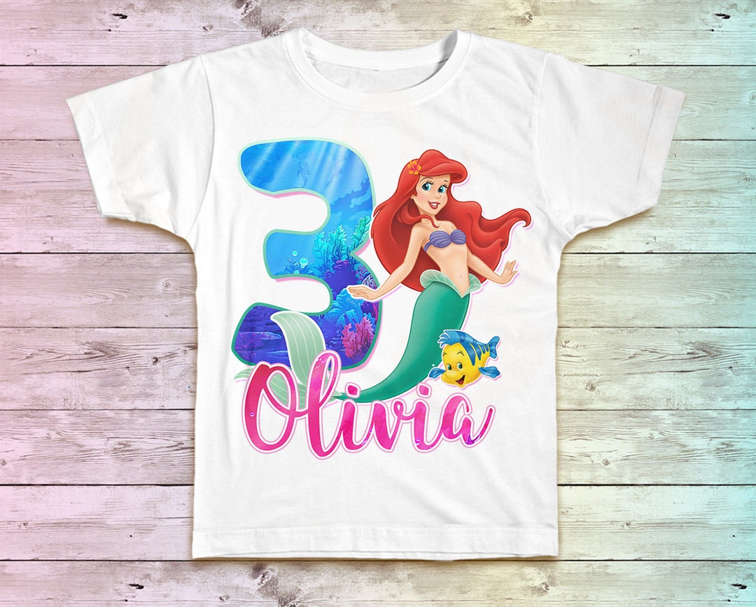Little Mermaid Birthday Shirt, Ariel Family Birthday Tshirt