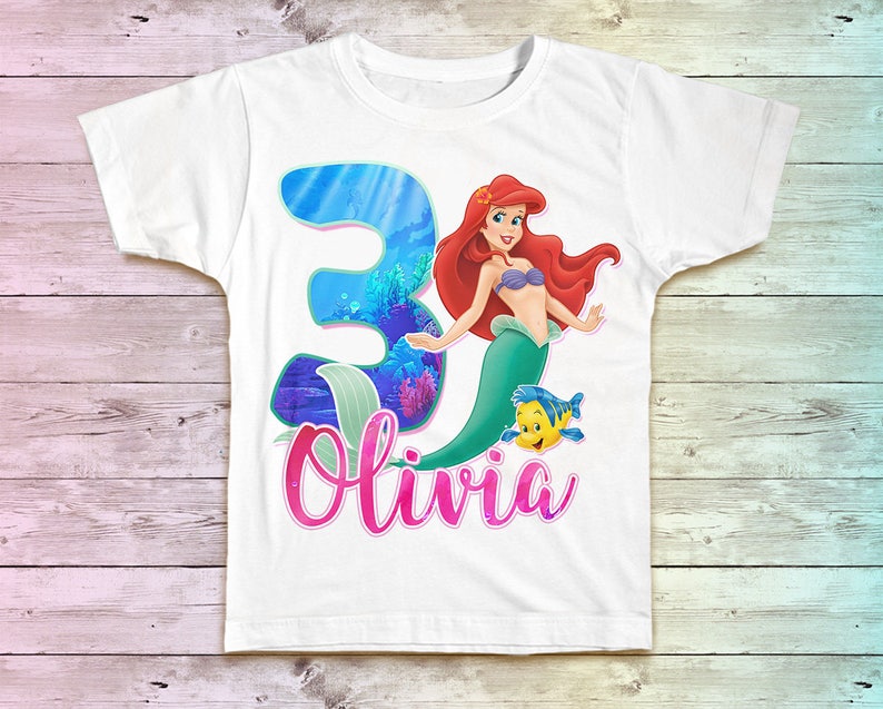 Little Mermaid Birthday Shirt Ariel Family Birthday Tshirt Etsy