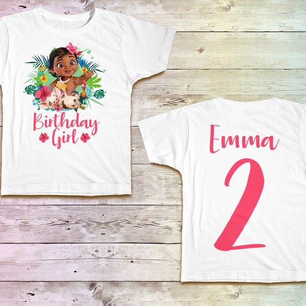 Moana Birthday Shirt, Baby Moana Party Girl's Tshirt, Moana Outfit, 1st birthday, pink raglan, Princess Moana, Girls Baby Moana Baseball