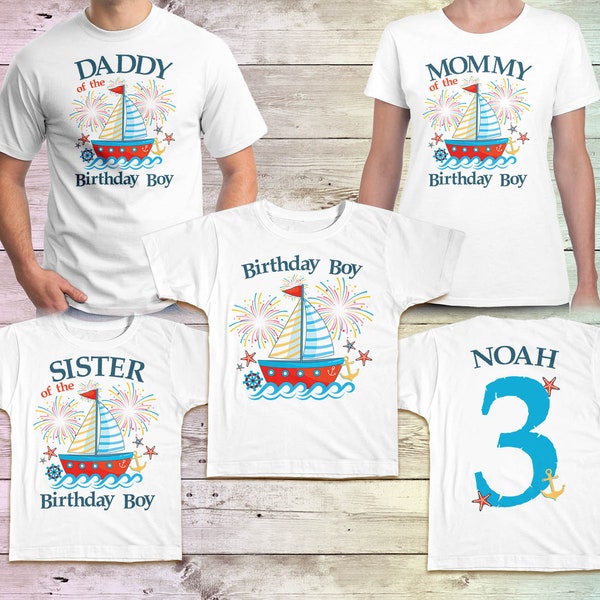 Nautical Birthday Shirt, Boat Family Birthday shirt, Anchor Birthday Shirts, Sailboat Mommy Birthday White Tee, Sailor Birthday, Ocean Party