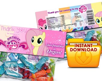 My little pony Water bottle labels Birthday Party Custom DIY | Etsy