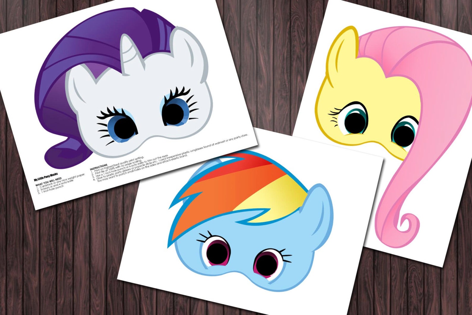 6 My little pony printable masks Birthday Party Custom DIY | Etsy