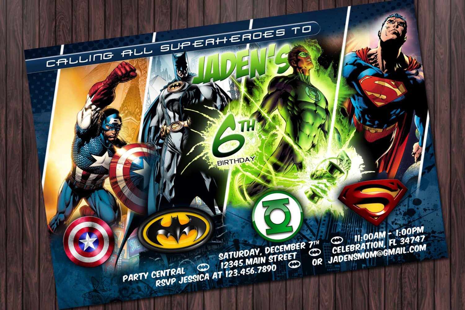 Superhero 1 Birthday Party invitation custom diy printable Etsy