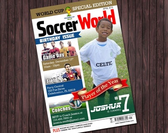 Soccer World Cup #2 Printable Birthday Party invitation - custom diy printable