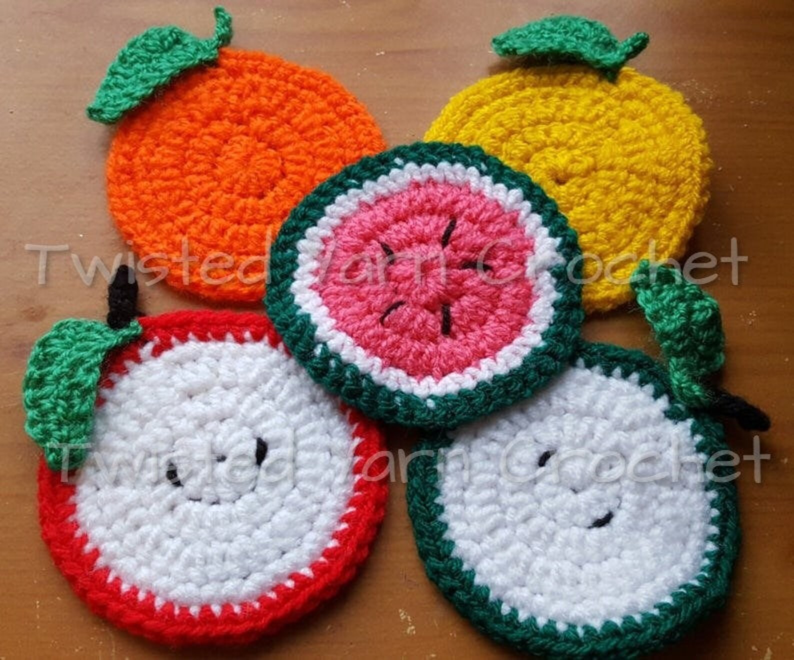 Crochet Fruit Coasters Etsy