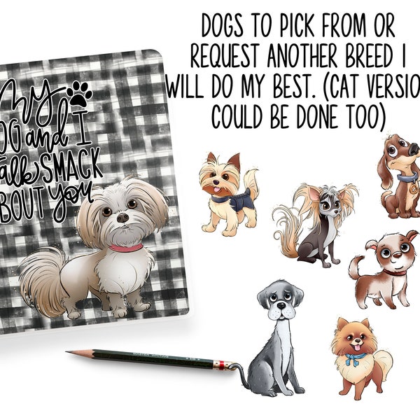 dog  themed cover/backcover for micro mini or classic happy planner select design choice