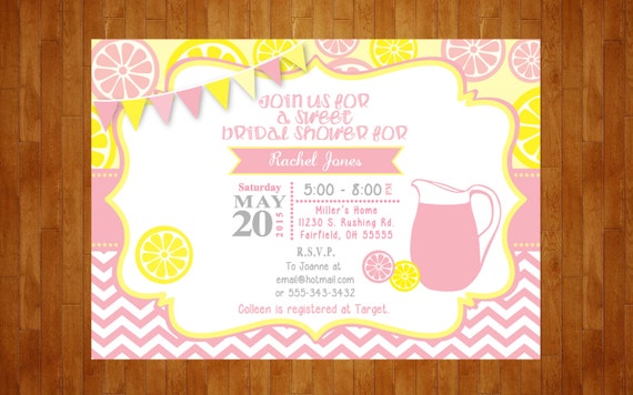 pink lemonade baby shower invitations