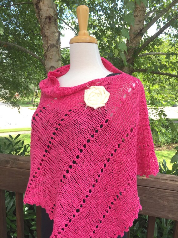 Breasy Picot Poncho Knitting Pattern Detailed Pattern For Knitting This Lightweight Summer Poncho Instant Download