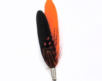 Feather Boutonniere, Lapel Pin, more colours