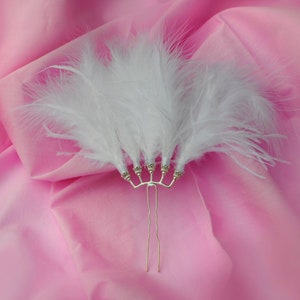 White Ostrich Feather Hair Comb Bridal Fascinator