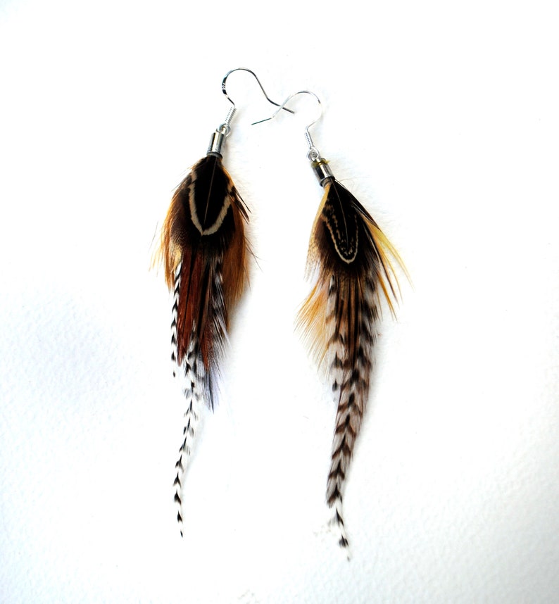 Natural feather earrings Clearance
