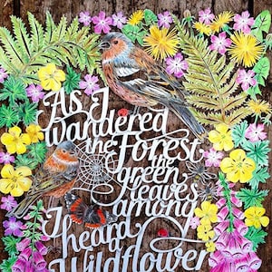 Papercut Template: 'As I Wandered the Forest' (PDF, SVG)