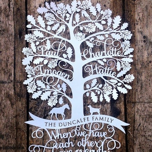 Plantilla personalizada de corte de papel de árbol genealógico Regalo de Navidad PDF Jpeg SVG de Samantha's Papercuts