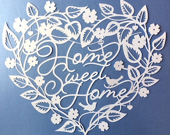 Home Sweet Home Papercut Template, SVG, PDF, JPEG