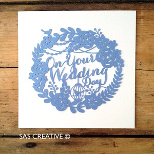 Modèle Papercut « Le jour de votre mariage » PDF Jpeg Svg Créez vos propres cartes de célébration à partir de Papercuts de Samantha