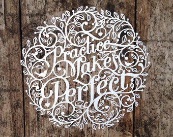 Papercut-sjabloon: oefenen baart kunst, SVG, pdf, jpeg (digitale download)