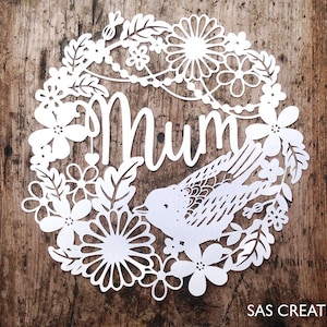 Modello di carta ritagliata per uso commerciale Mamma / Mamma Festa della mamma Compleanno PDF Jpeg SVG Crea i tuoi biglietti di auguri fai da te con Papercuts di Samantha