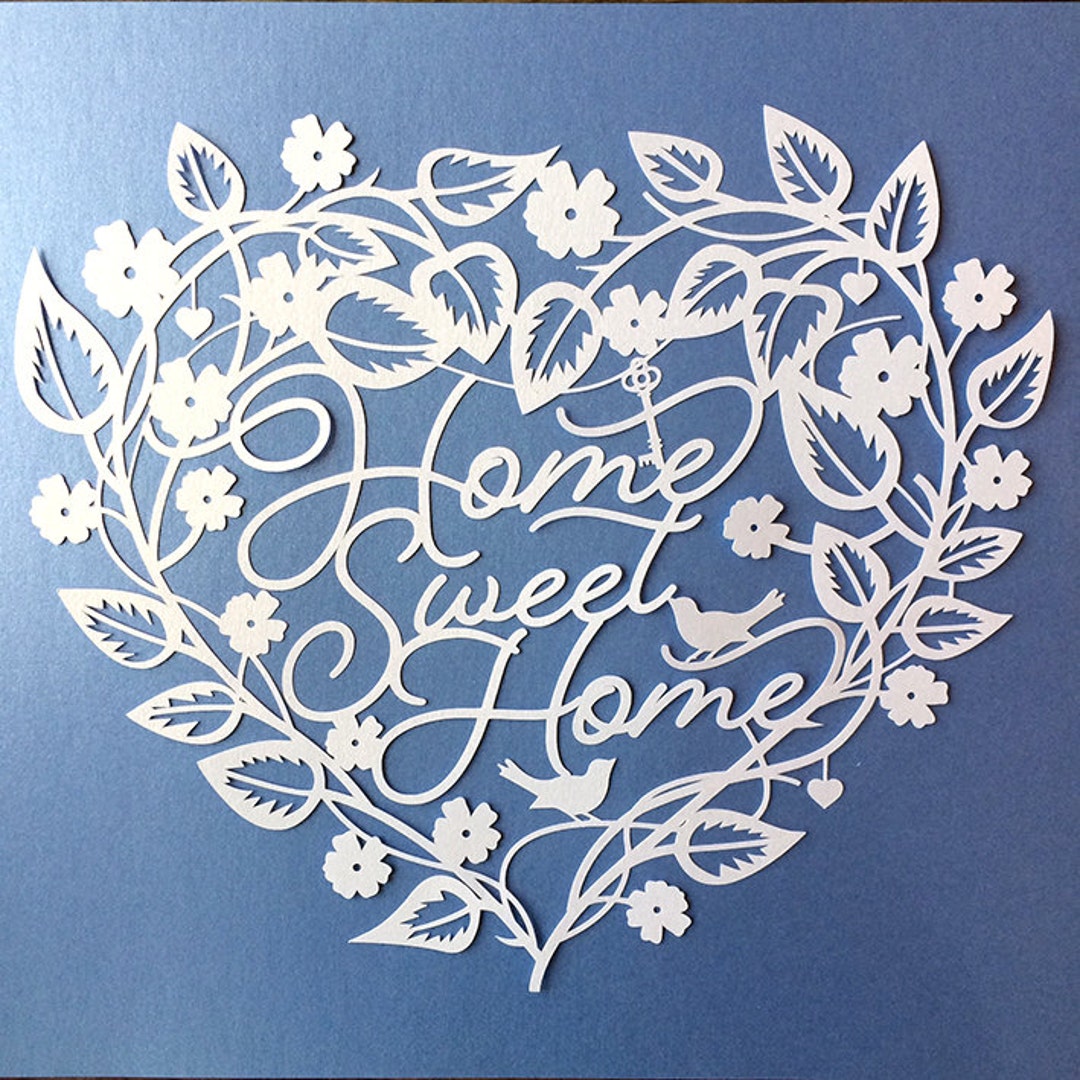 Home Sweet Home Papercut Template, SVG, PDF, JPEG - Etsy