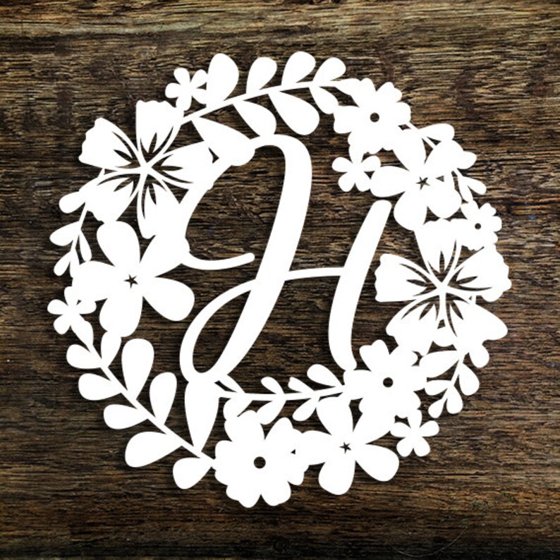 Download Kits How To Papercut Template Floral H New Baby Girl Card Making Wall Art Pdf Jpeg For Handcutting Svg For Cutting Machines Drawing Drafting