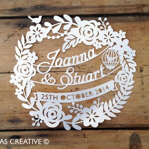 Personalised Wedding Day / Anniversary / Invitation / Stationery Papercut Template Design to Cut Your Own PDF SVG from Samantha's Papercuts