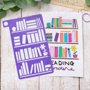 Reading tracker stencil for book journalling, scrapbooking, sketching & doodle art