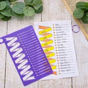 Banner and bullet point Journal Stencil Set – Journaling Templates for Scrapbooking, Sketching & Doodle Art
