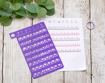 Calendar planner stencil for journalling, scrapbooking, sketching & doodle art