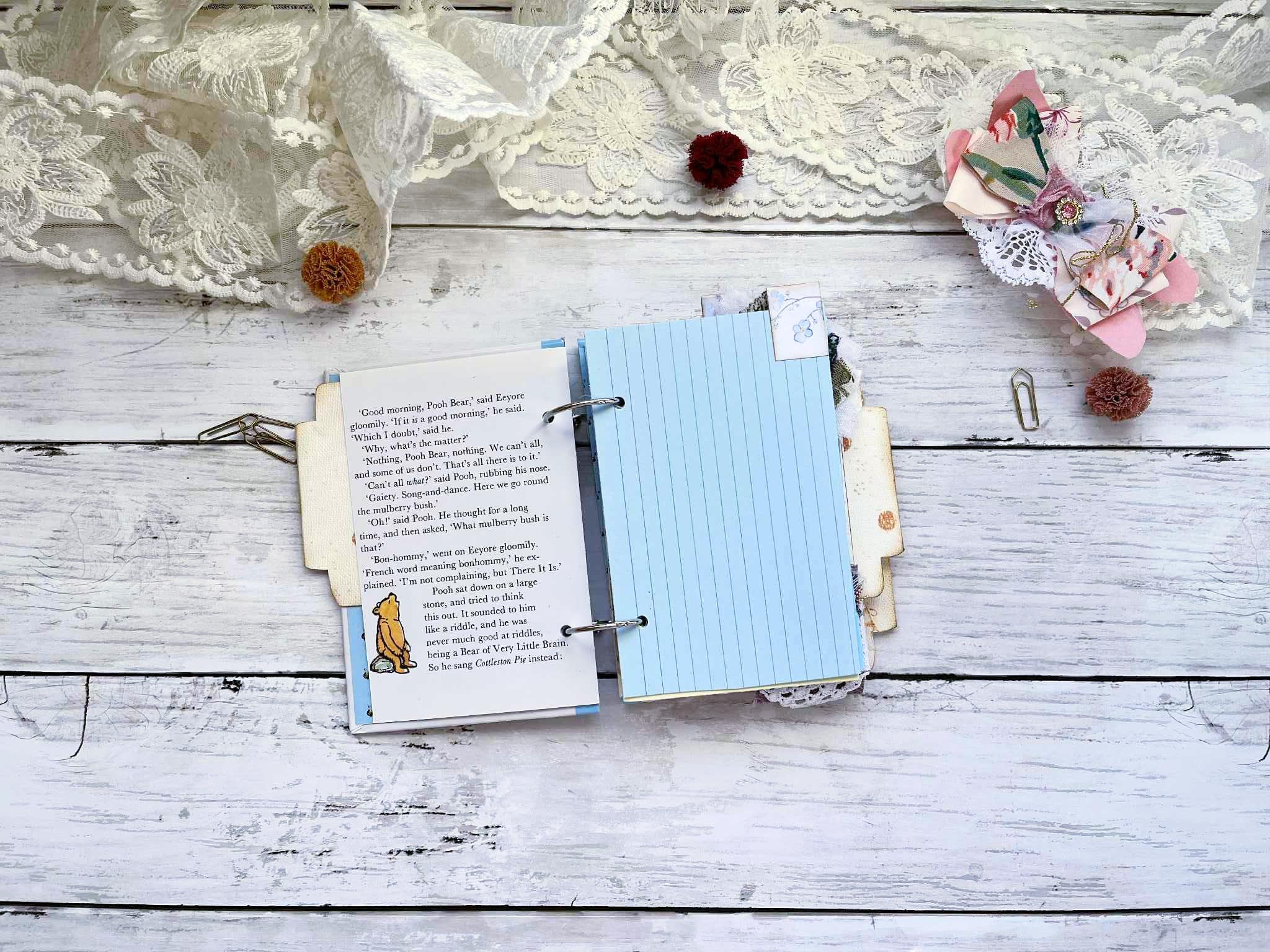 Winnie the Pooh Junk Journal, Vintage / Altered Book, Ring-bound ...
