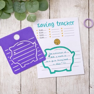 Saving tracker journal Stencil for journalling, scrapbooking, sketching & doodle art