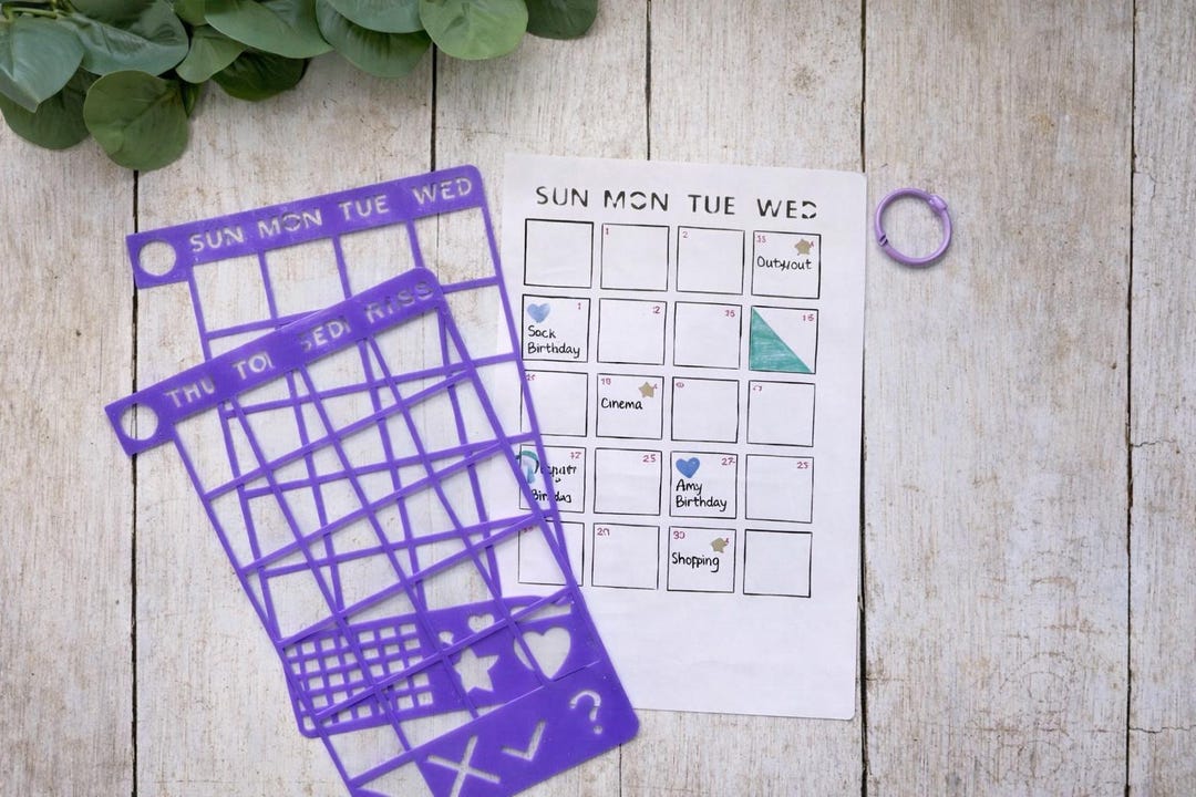 Week Names Stencil Weekly Planner Stencil for Journalling, Scrapbooking, Sketching ...