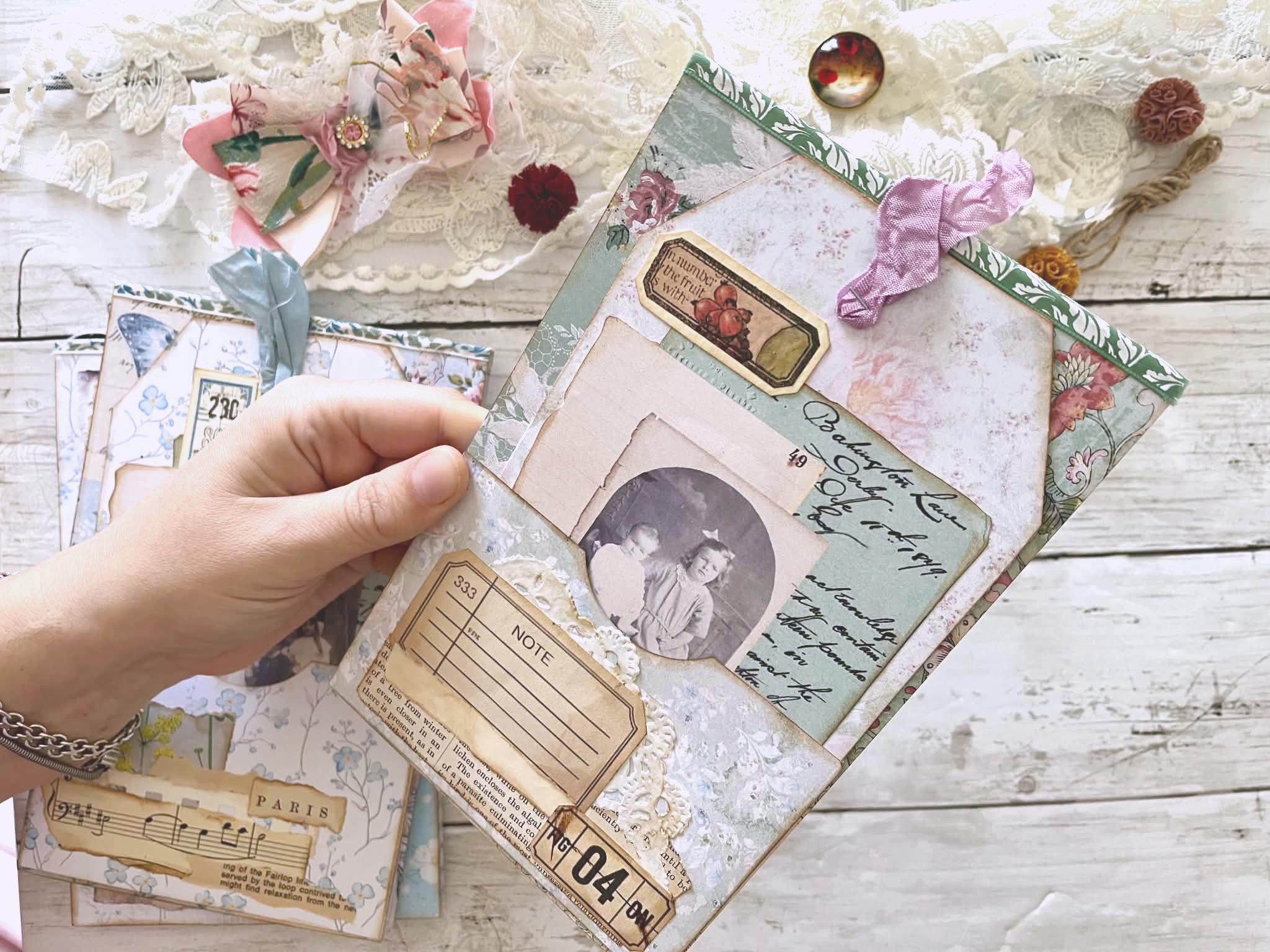 Set of 3 Handmade Vintage Style Notebooks | Ephemera Journals | Mixed ...