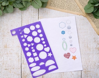 Basic shape planner stencil for journalling, scrapbooking, sketching & doodle art