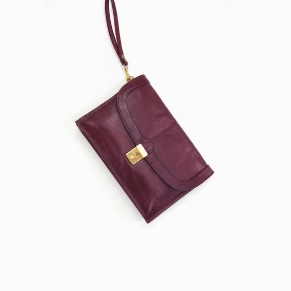 burgundy leather purse
