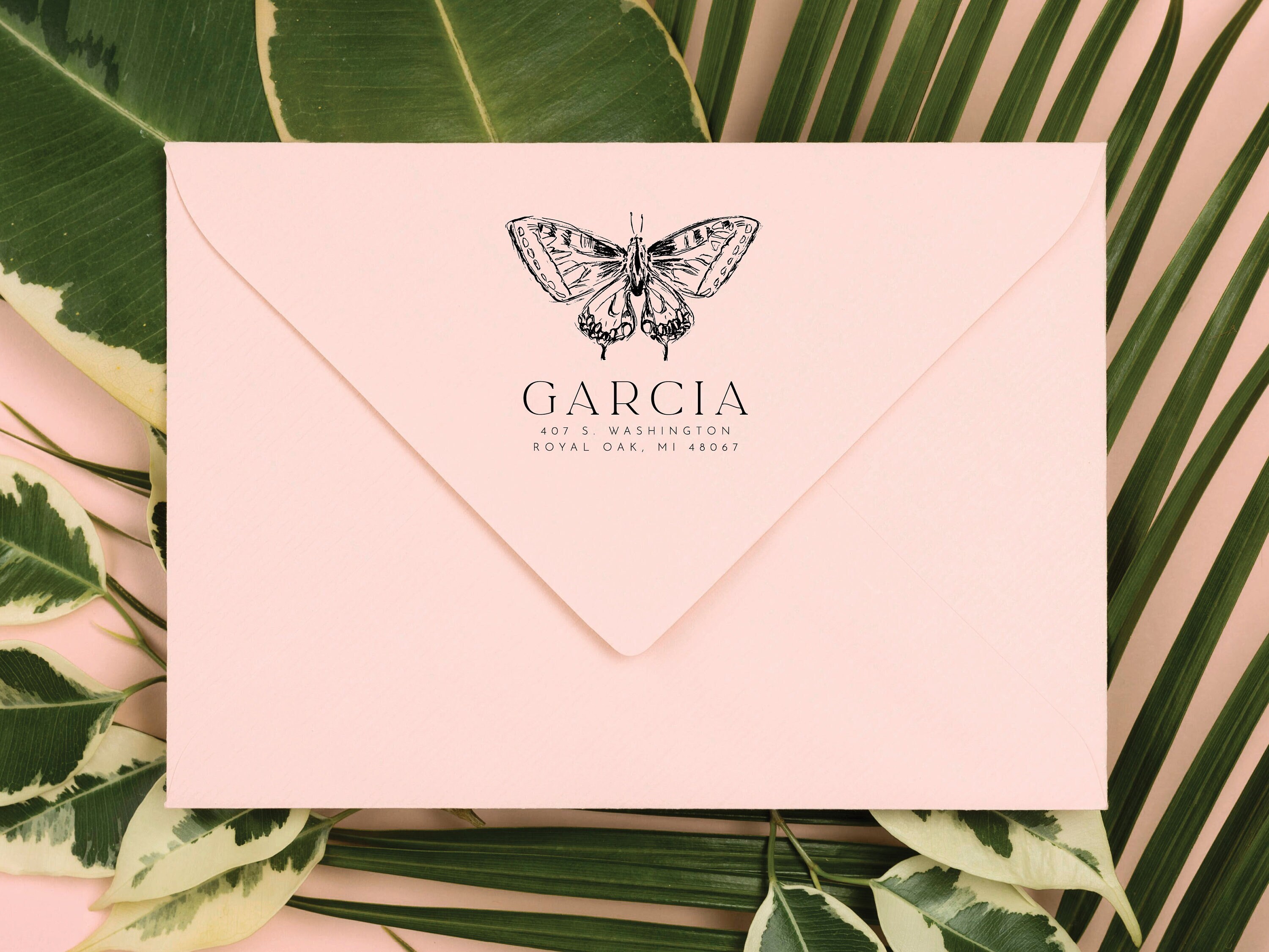 Schmetterling Adresse Stempel Stempel Schwalbenschwanz Schmetterling