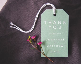 Solid Color Favor Tags • Printed Gift Tag • Modern Clean Typography Wedding • Open Air Paper FT011