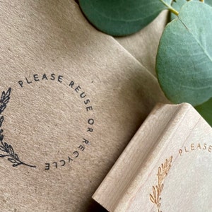 Bitte wiederverwenden oder recyceln Stempel • Umweltfreundliche Verpackungsmaterialien • Open Air Papier
