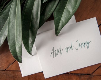 Modern Script Thank You Notes • Custom Printed Cards • Contemporary Calligraphy Wedding • Open Air Paper TY010