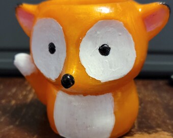 Resin fox planter pot/candle holder