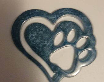 Single Color Pawprint Keychain