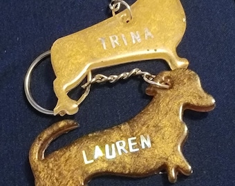 Personalized dachshund keychain