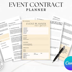Event Planner Contract Template - Editable Agreement - Wedding Planning Forms - Customizable Event Planning Templates - Instant Download
