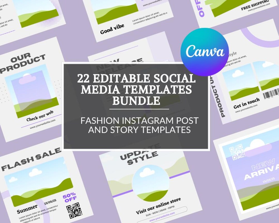 Editable Canva Templates for Fashion Instagram Posts Minimalist Social ...