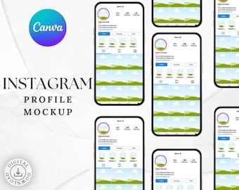Instagram Profile Mockup Template: Editable Canva Design - Social Media Planner, Content Organizer, Digital Download