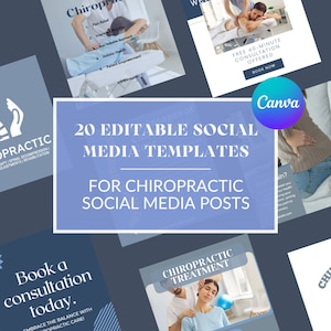 Editable Canva Templates for Chiropractor Social Media Chiropractic Doctors & Medical Care Businesses | Enhance Your Chiropractic Instagram