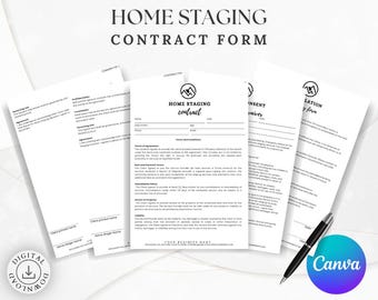 Home Staging Contract Template | Staging Service Agreement | Real Estate Staging Forms | Editable Canva PDF | Digital Download
