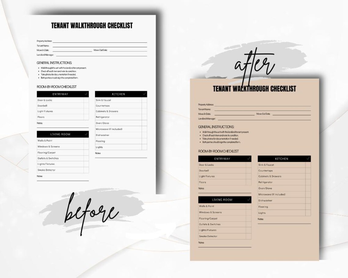 Easy Rental Initial Walk Through Checklist.pdf Rental Form Detailed Checklist: Tenant Walkthrough Guide, Editable PDF ...